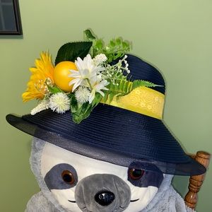 Lemon-licious! Lemon floral special occasion hat. Handmade Derby, Thurby, Oaks